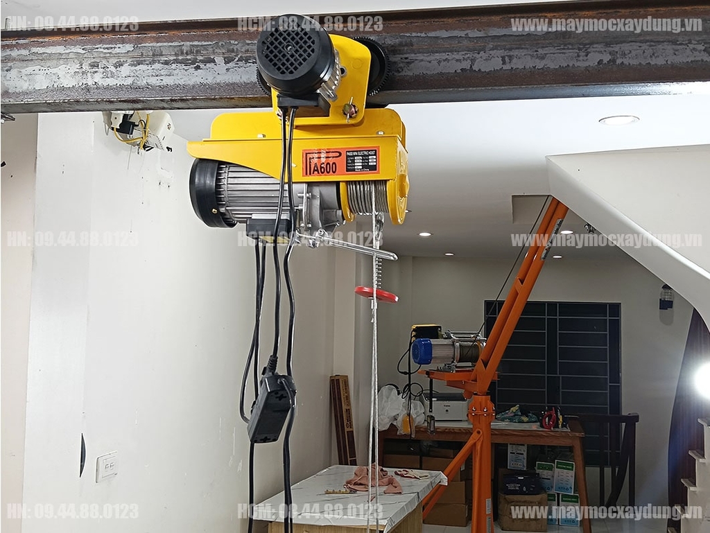 Combo Tời điện mini PA600 con chạy 1 tấn