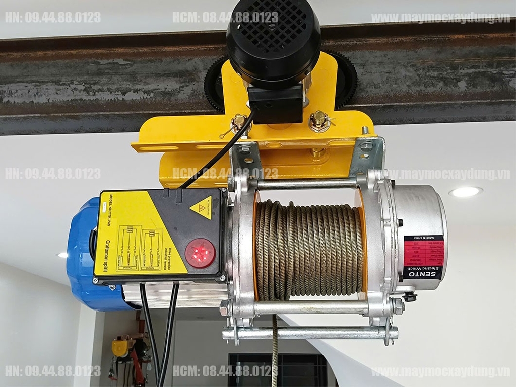 Combo Tời KCD750-1500 60m 16 m/p và cọn chạy 1 tấn có điều khiển từ xa