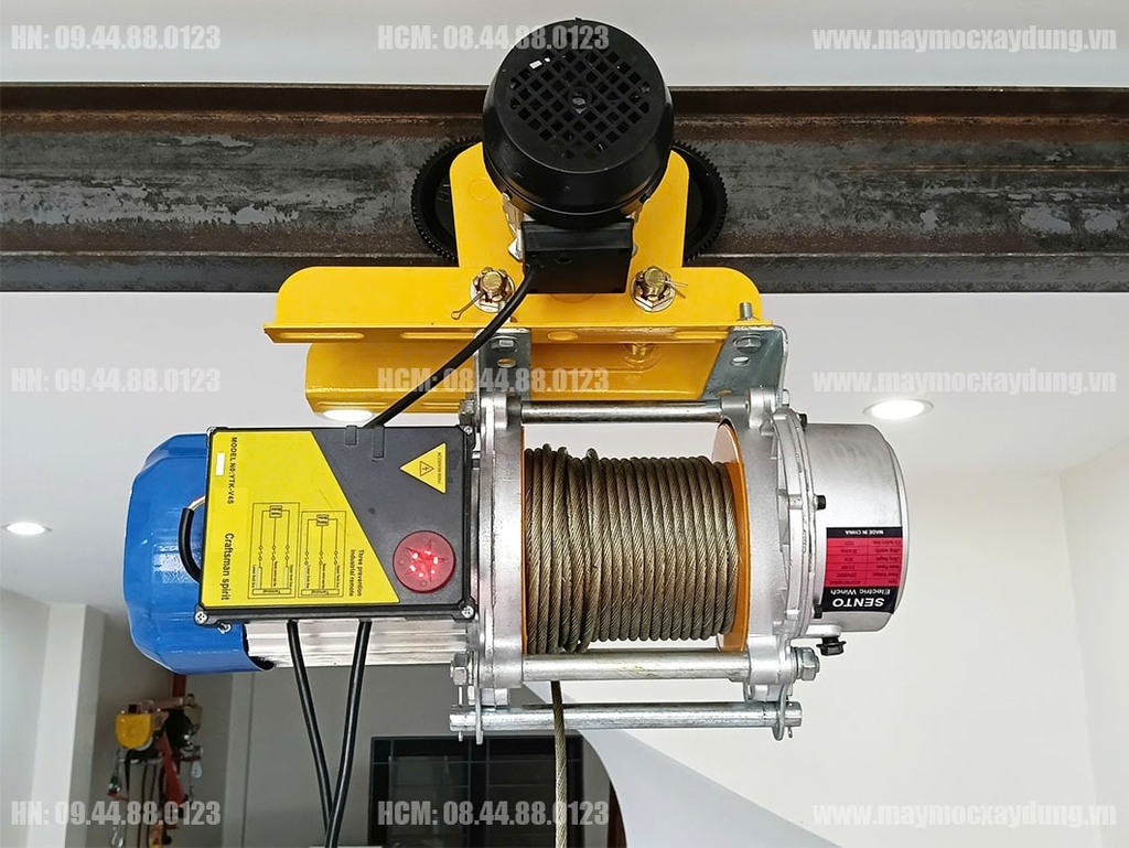 Combo Tời KCD750-1500 60m 35 m/p và cọn chạy 1 tấn có điều khiển từ xa