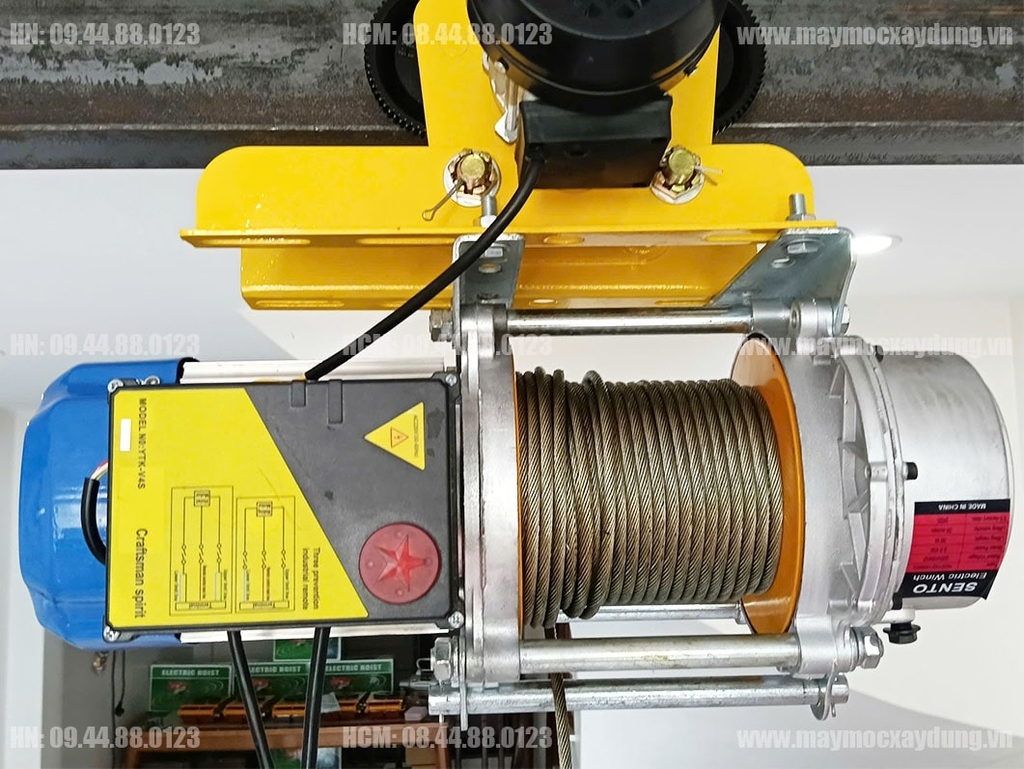 Combo Tời KCD750-1500 60m 35 m/p và cọn chạy 1 tấn có điều khiển từ xa