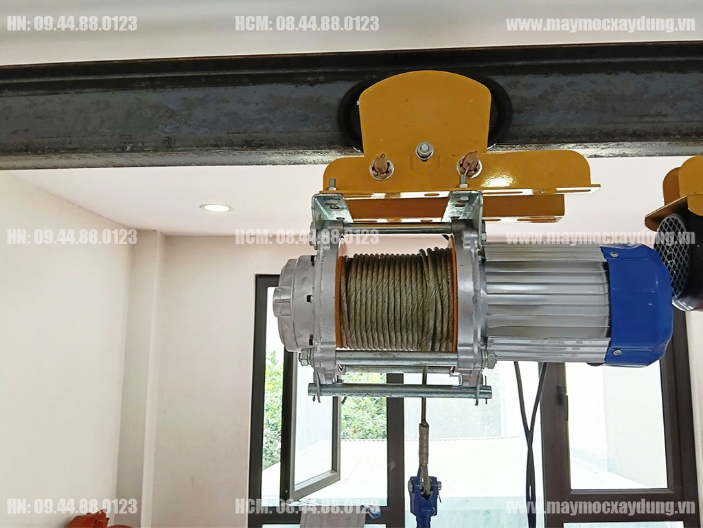 Combo Tời KCD750-1500 30m 35 m/p và cọn chạy 1 tấn có điều khiển từ xa