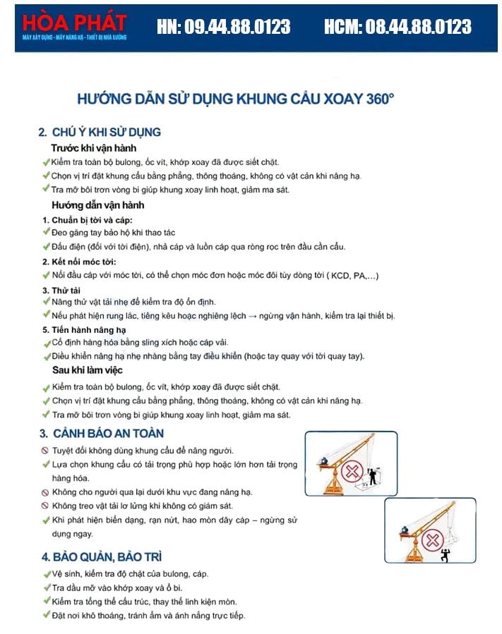 Khung cẩu xoay 360 độ 1.5 tấn