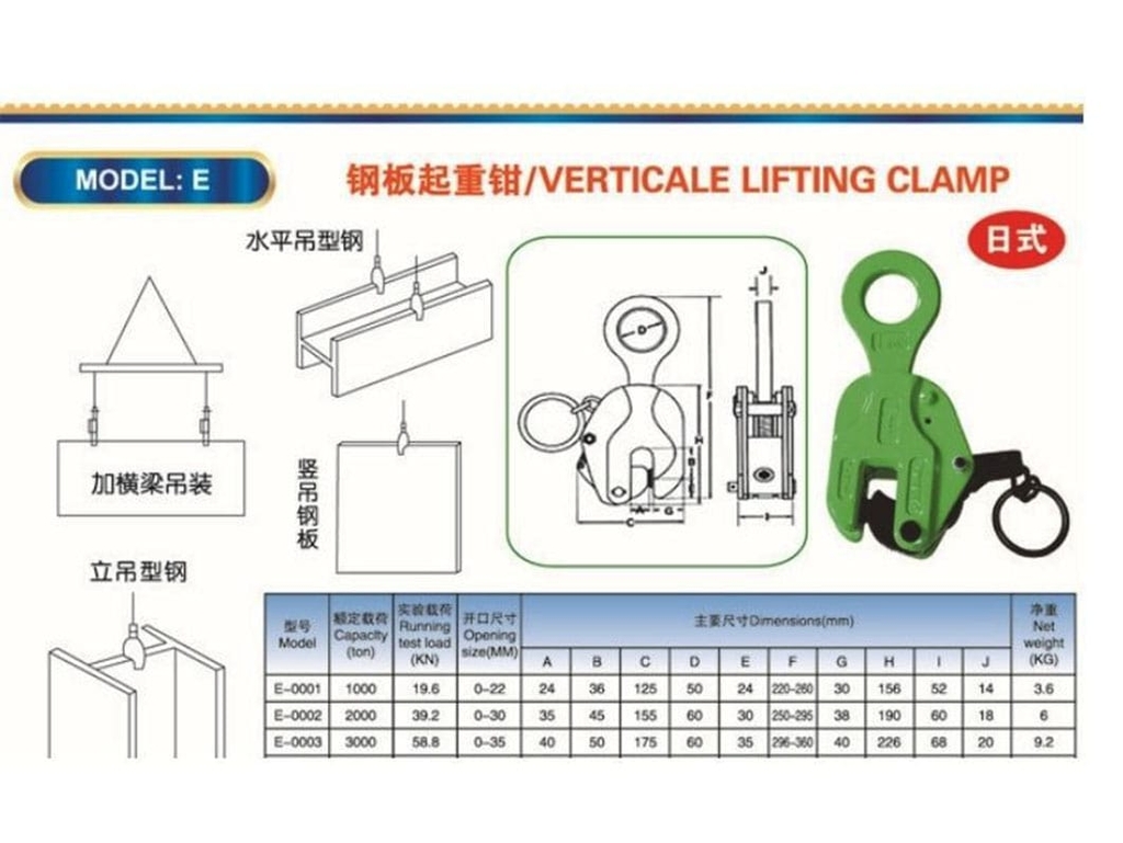 Kẹp tôn đứng Kawasaki 3 tấn