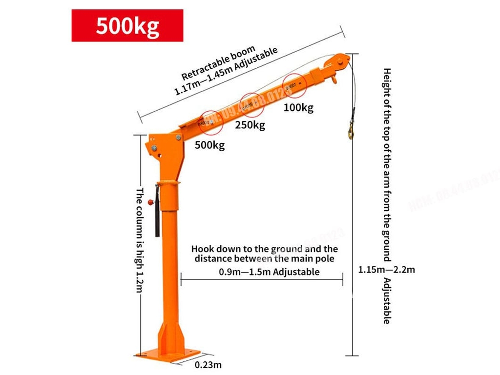 Khung cẩu xoay lắp trên ô tô 500kg