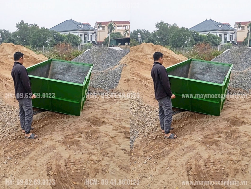 Máng trộn bê tông 3 khối