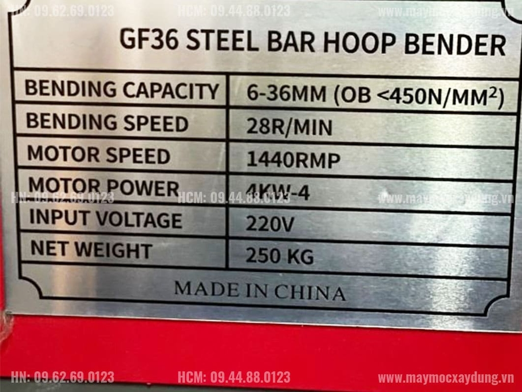 Máy bẻ đai sắt GF36 220V 32mm điện tử cao cấp