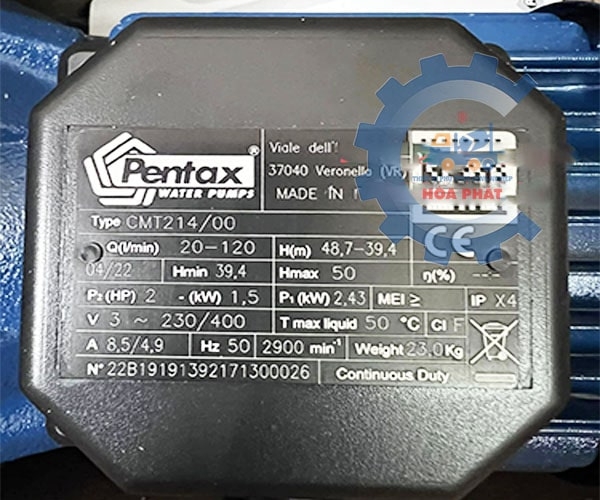 Máy bơm dân dụng Pentax CMT214 1.5KW/2HP