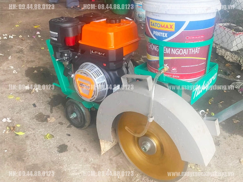 Máy cắt bê tông bập bênh lắp động cơ xăng Lifan KP420 15HP