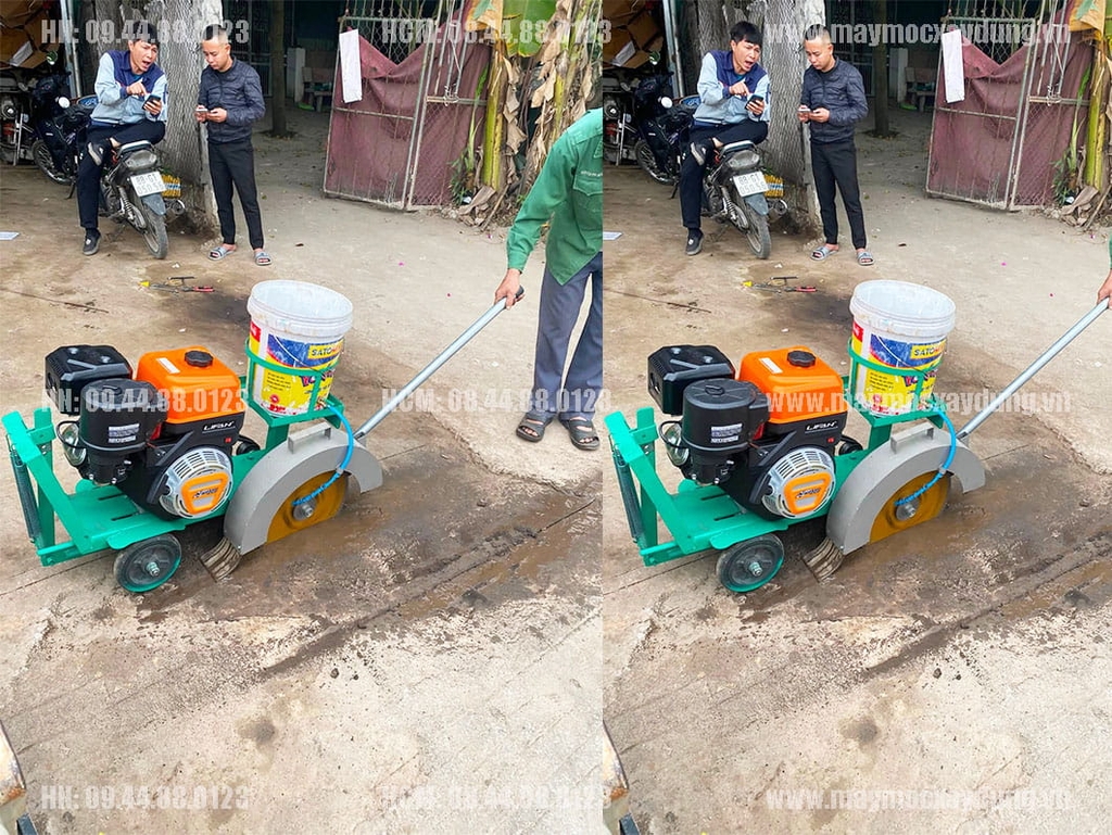 Máy cắt bê tông bập bênh lắp động cơ xăng Lifan KP420 15HP