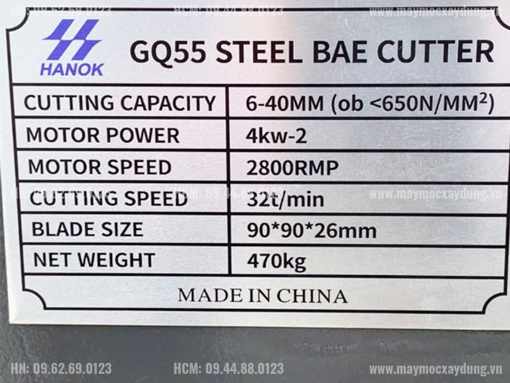 Máy cắt chặt sắt GQ55 380V 40mm