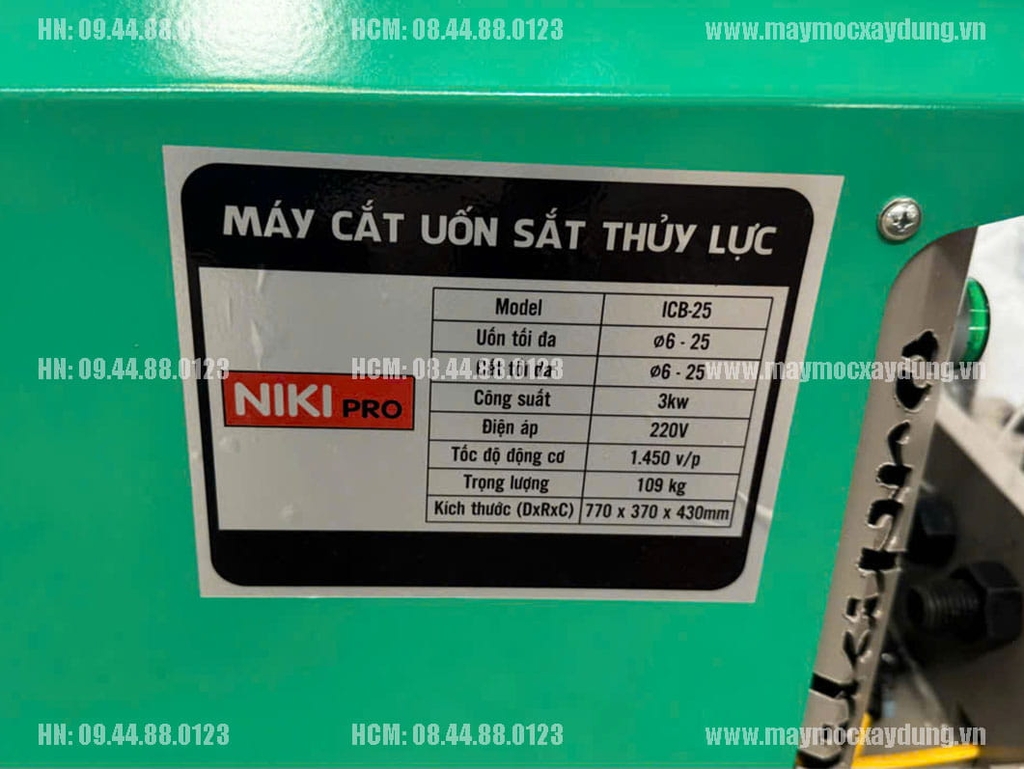 Máy cắt uốn thủy lực Nikipro Phi 25 220V
