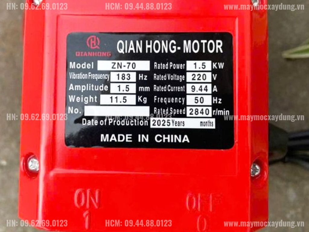 Máy đầm dùi bê tông chạy điện 1.5KW/220V ZN-70