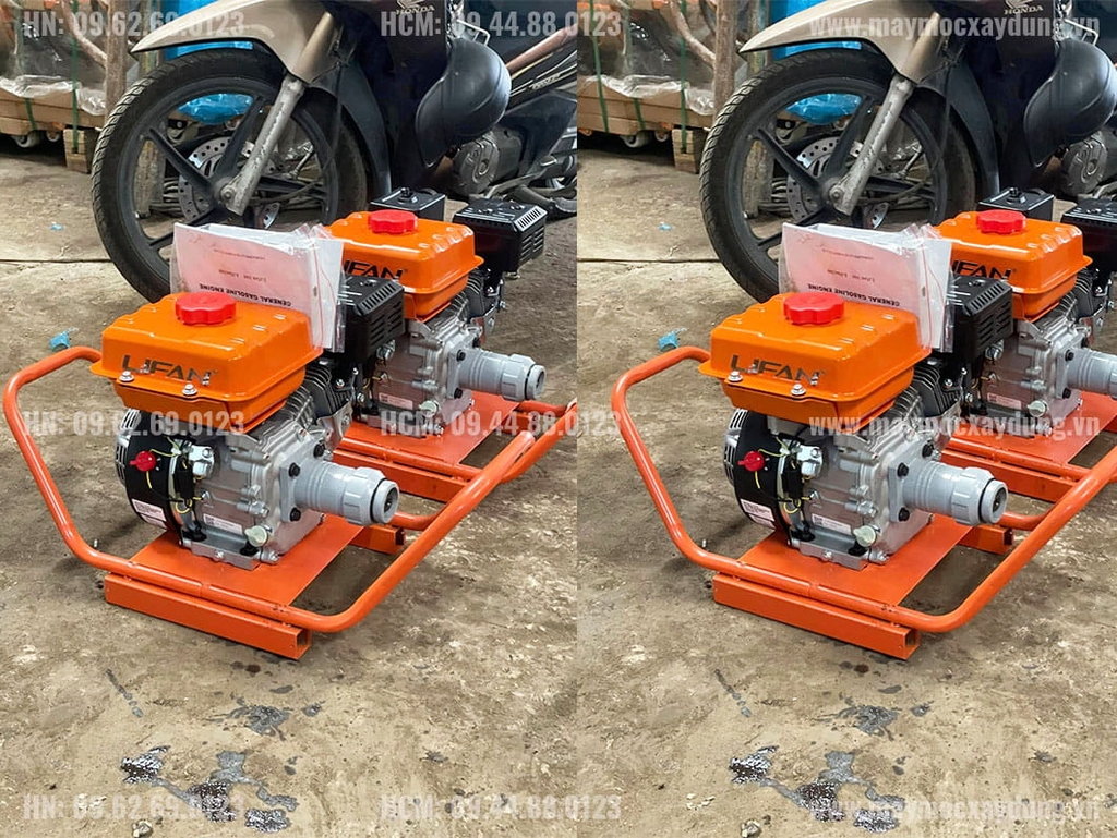 Máy đầm dùi chạy xăng lắp động cơ Lifan 200 6.5HP
