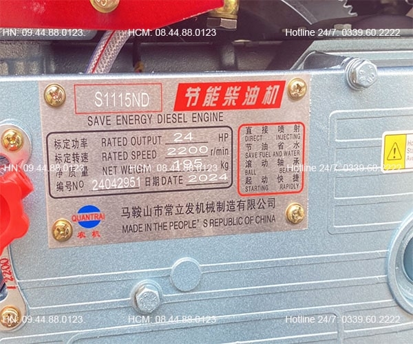 Đầu nổ Diesel QuanTrai D24 S1115ND gió đèn đề