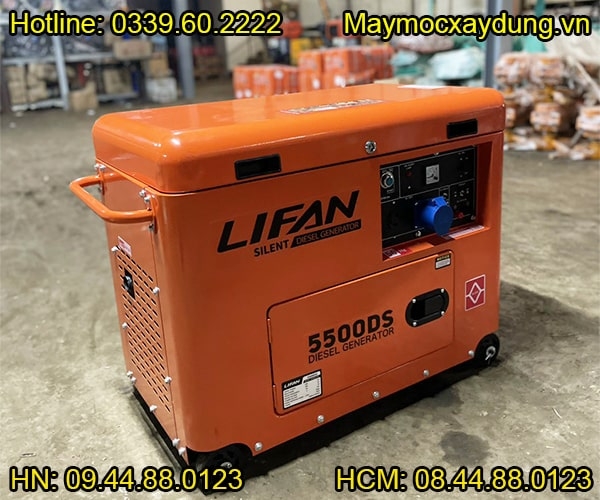 Máy phát điện chạy dầu LiFan 5500DS 4.5KW cách âm đề nổ