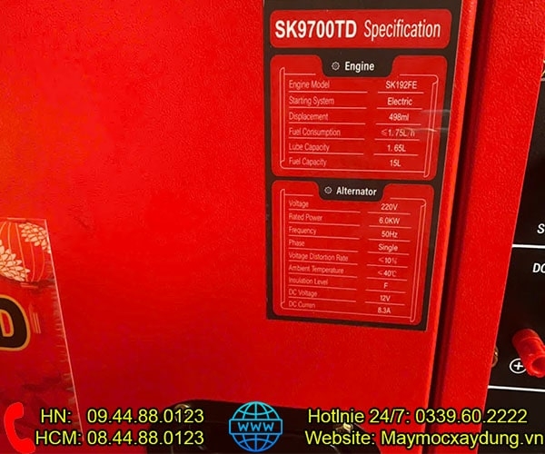 Máy phát điện chạy dầu Sumokama 6KW SK9700TD Cách âm
