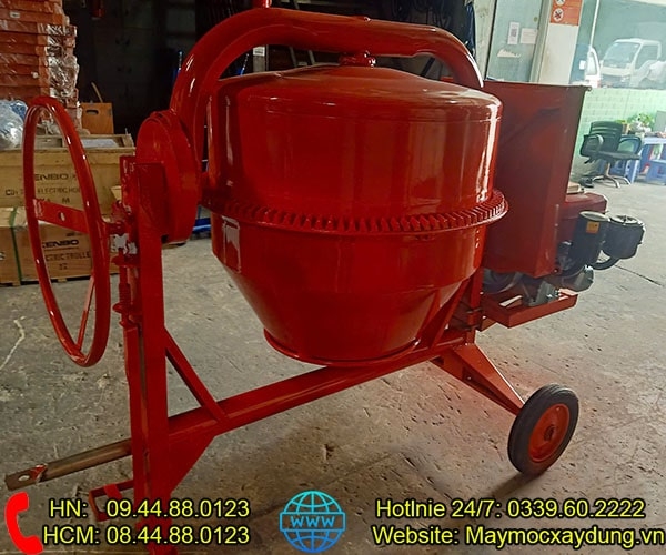 Máy trộn bê tông 350L lắp đầu nổ D8