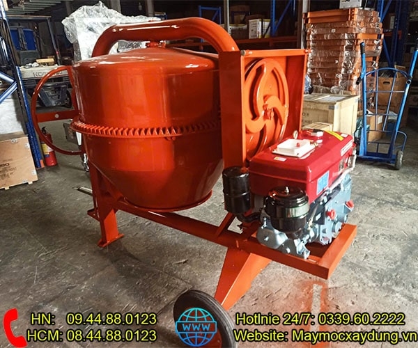 Máy trộn bê tông 350L lắp đầu nổ D8