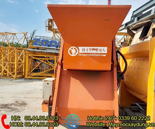 Máy trộn bê tông JZC400 gầu trượt