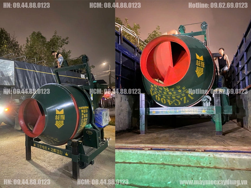 Máy trộn bê tông JZC400 gầu trượt
