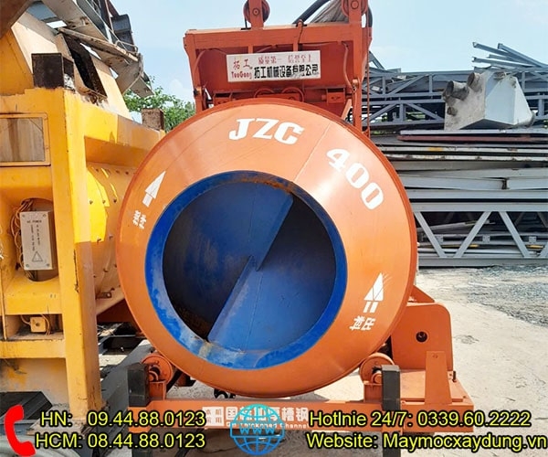Máy trộn bê tông JZC400 gầu trượt