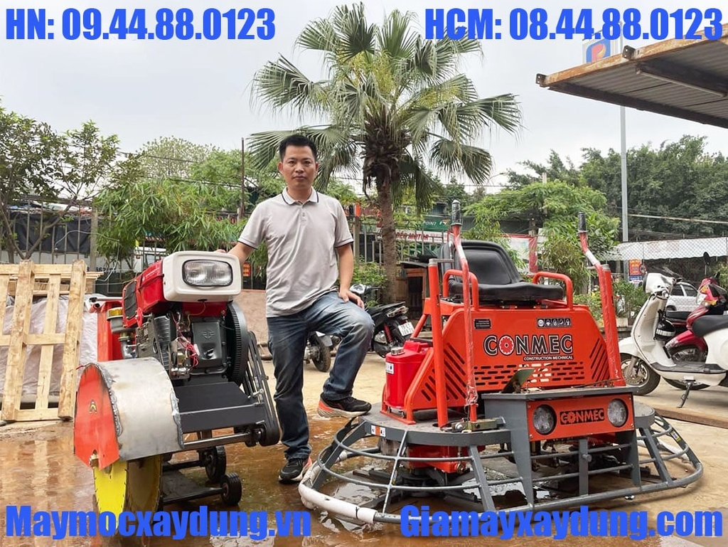 Máy xoa đôi Conmec CRTN-836H Mâm 1 mét Honda GX690 24HP