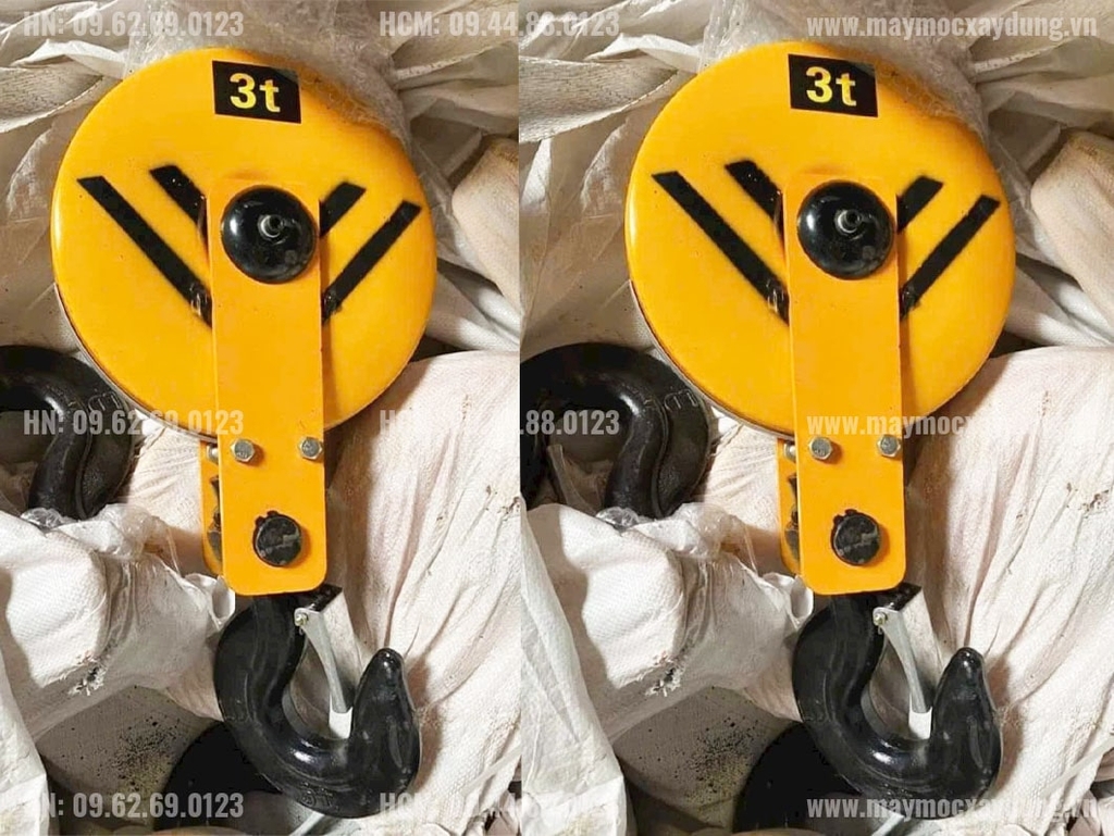 Móc cẩu pa lăng cáp điện 3 tấn