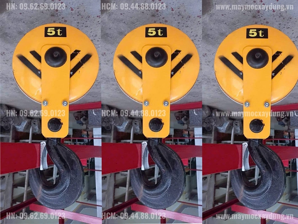 Móc cẩu pa lăng cáp điện 5 tấn