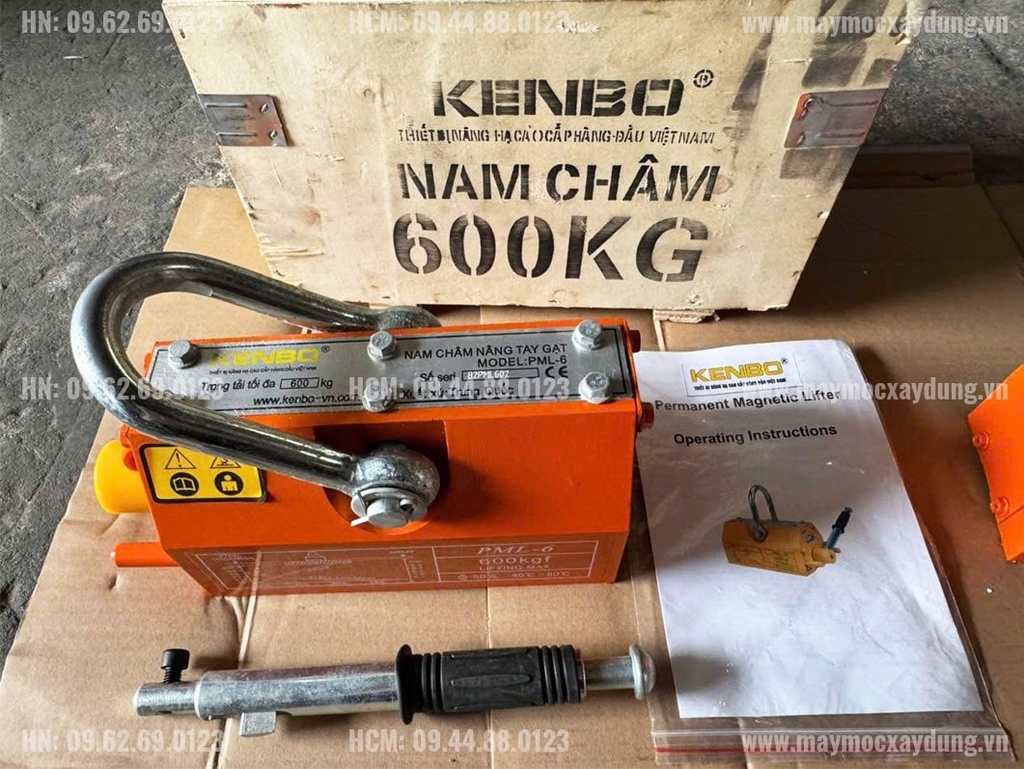 Nam châm cẩu hàng tay gạt 600kg  PML-6
