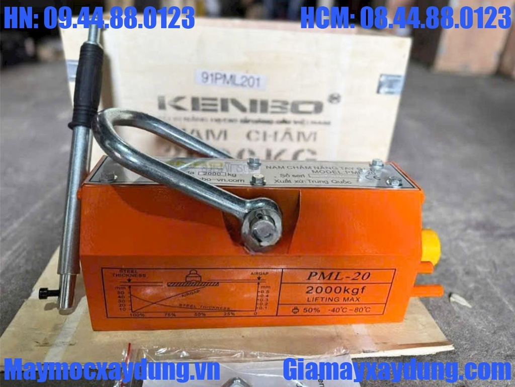 Nam châm cẩu hàng tay gạt 2 tấn PML-20