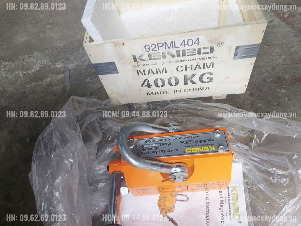 Nam châm cẩu hàng tay gạt 400kg PML-4