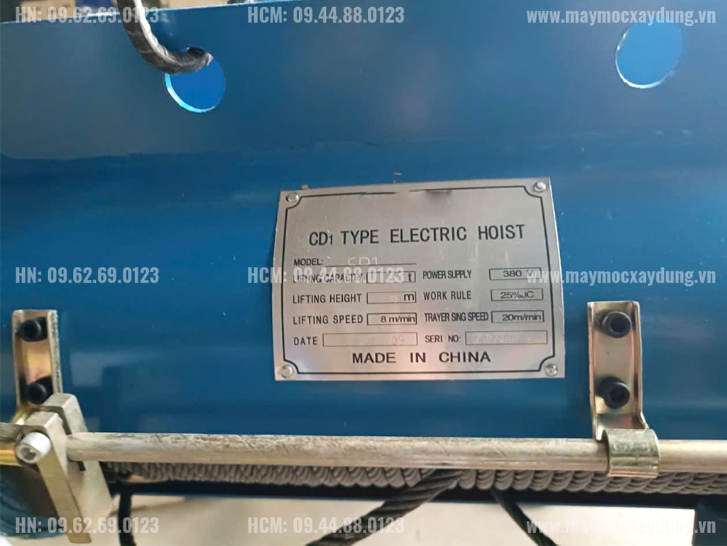 Pa lăng cáp điện Trung Quốc CD1 1 tấn 12m