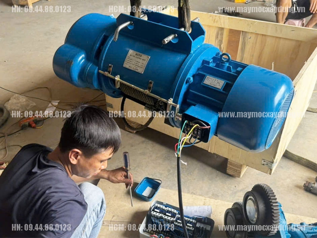 Pa lăng cáp điện Trung Quốc 5 tấn 6m CD1 380V