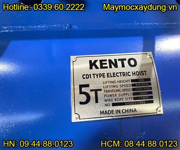 Pa lăng cáp điện Kento 5 tấn 6m