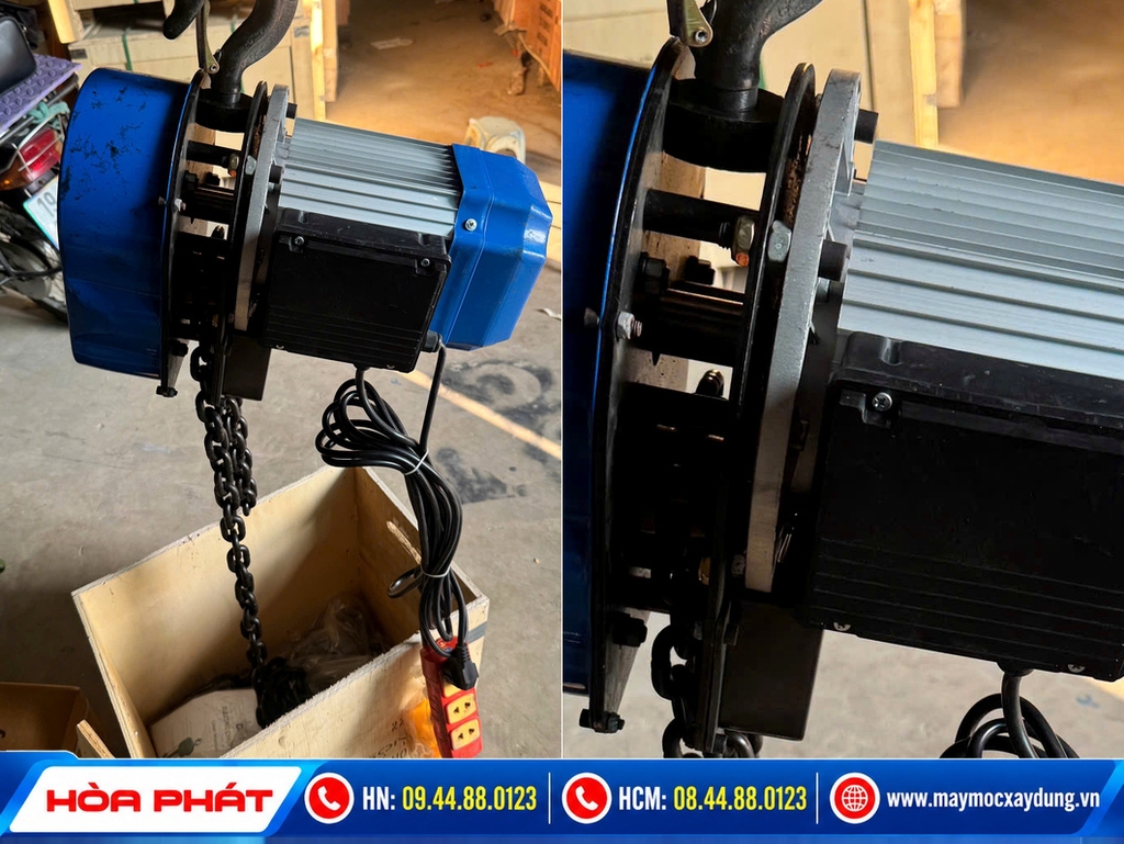 Pa lăng xích điện Bison 2 tấn 6m 220V lắp con chạy điện