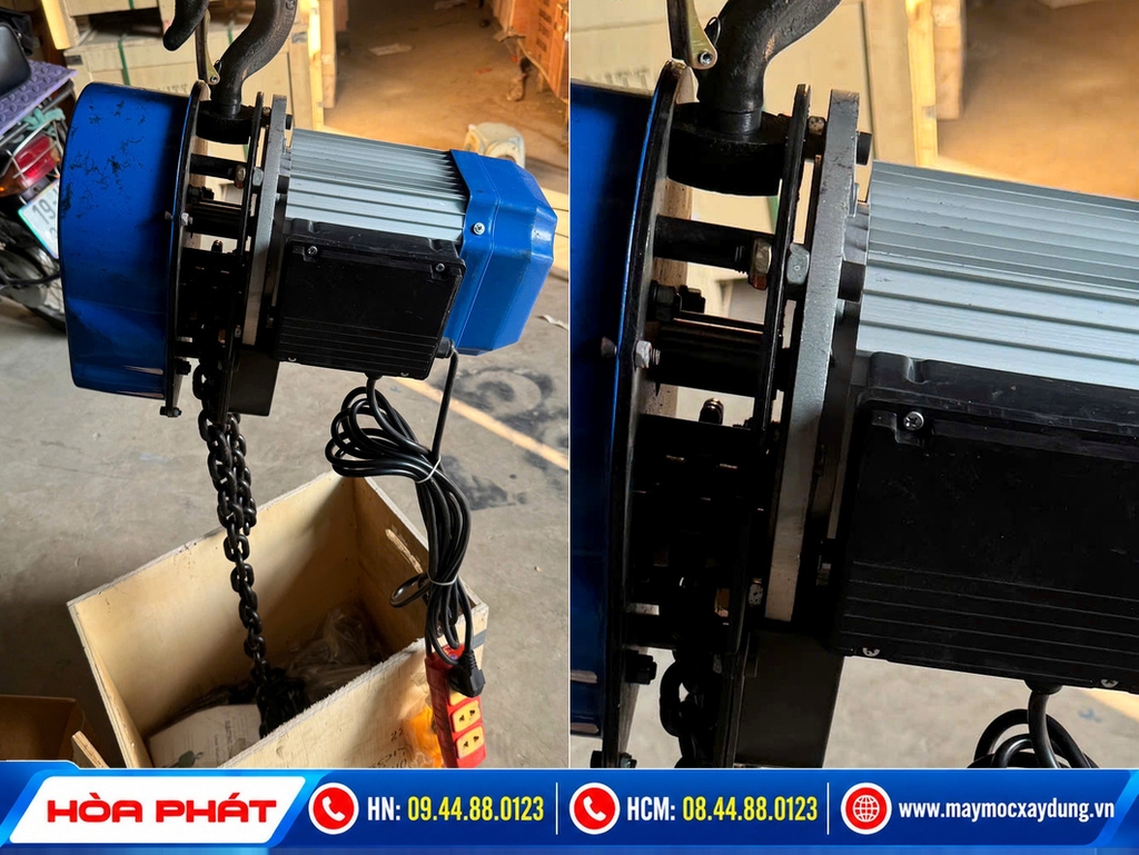 Pa lăng xích điện Bison 2 tấn 6m 220V lắp con chạy điện