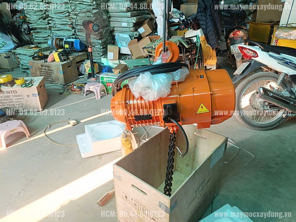 Pa lăng xích điện cố định 1 tấn 6m HHBB01-01 380V