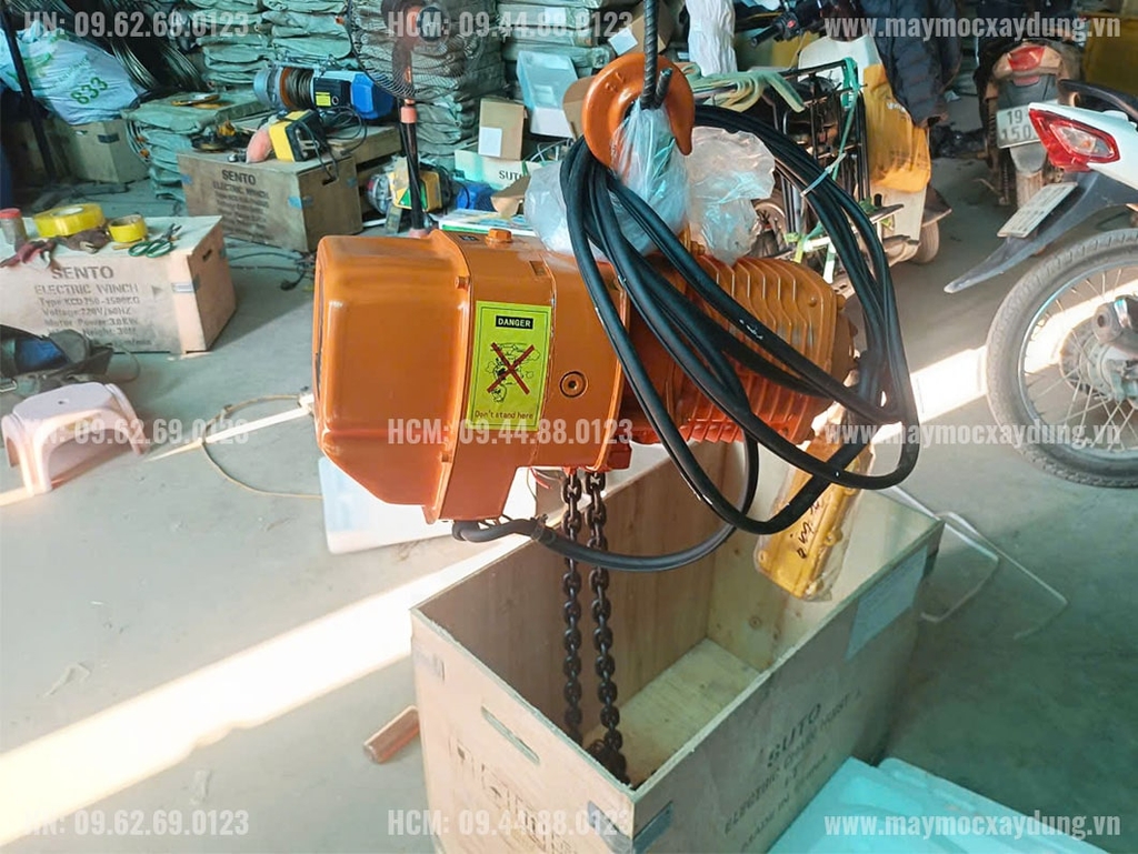 Pa lăng xích điện cố định 1 tấn 6m HHBB01-01 380V