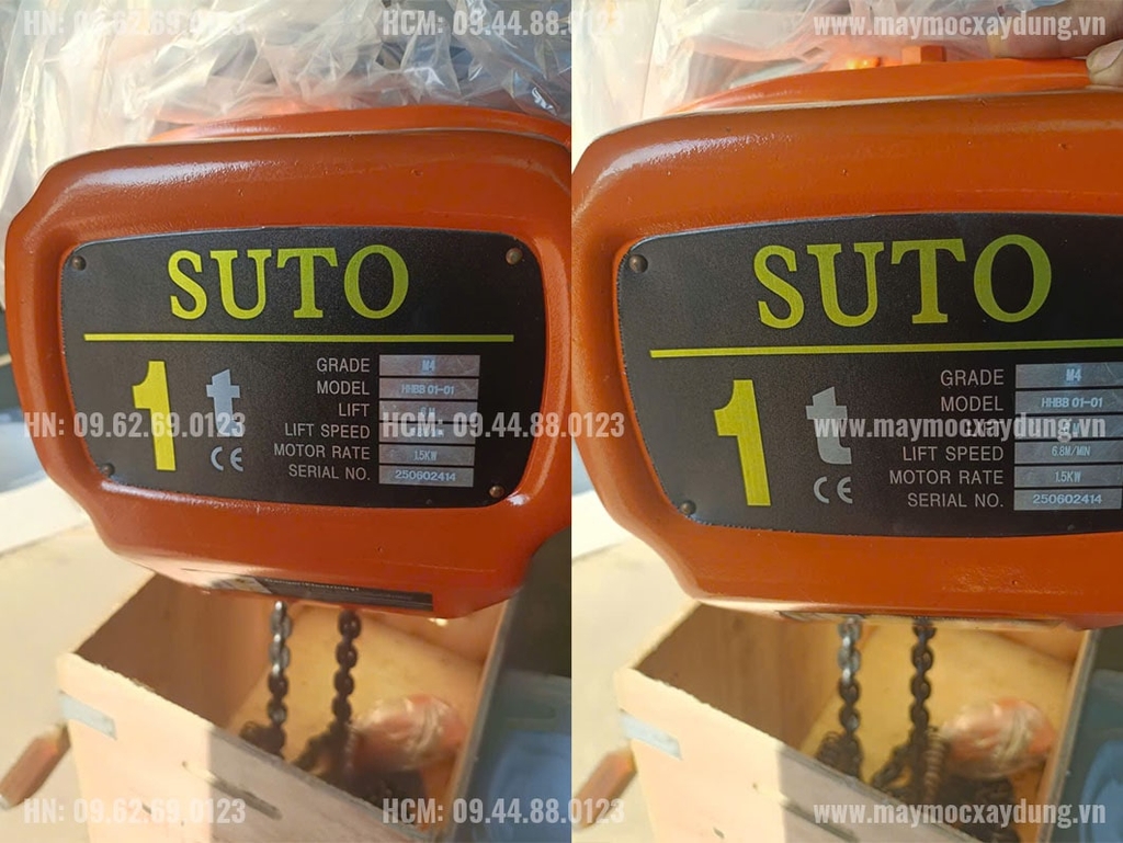 Pa lăng xích điện cố định 1 tấn 6m HHBB01-01 380V