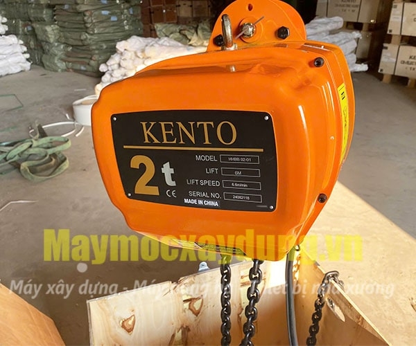 Pa lăng xích điện cố định Kento 2 tấn 6m HHBB02-01 380V