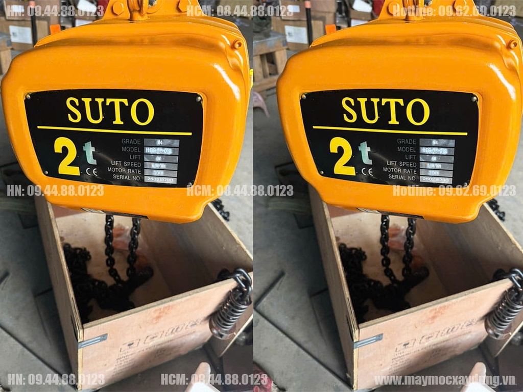 Pa lăng xích điện cố định 2 tấn 6m HHBB02-02 380V