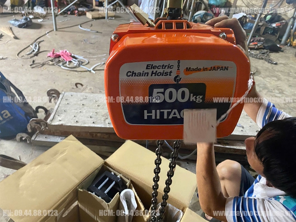 Pa lăng xích điện cố định Hitachi 500kg 6m 1/2LH