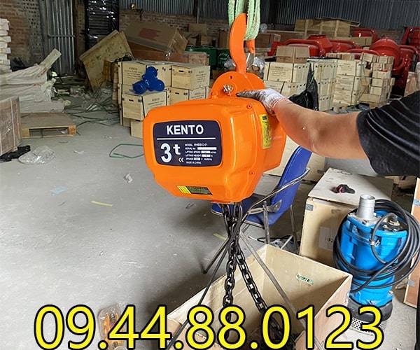 Pa lăng xích điện cố định Kento 3 tấn 6m HHBB03-01 380V