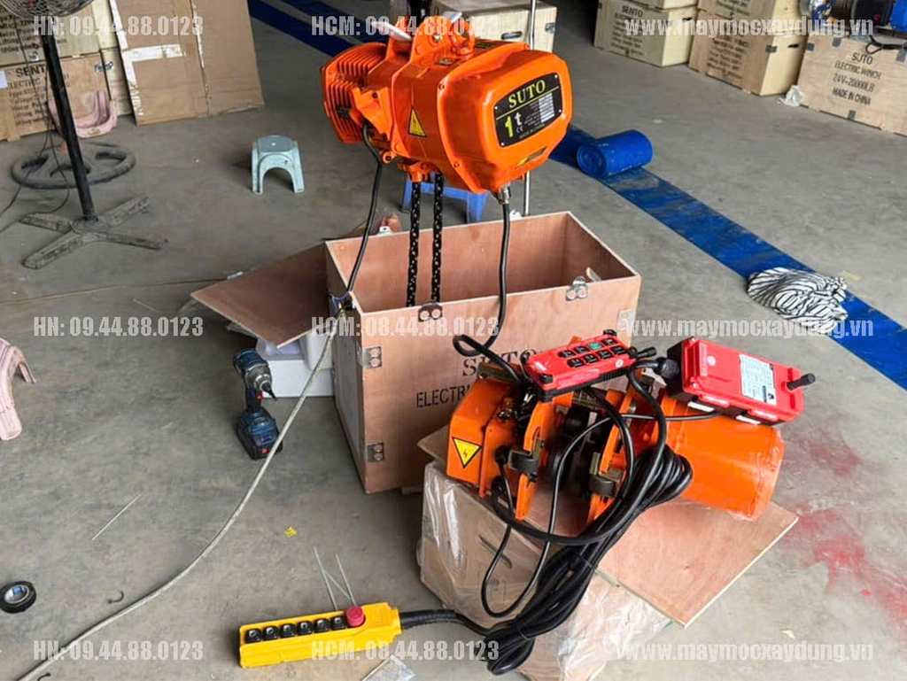 Pa lăng xích điện di chuyển 1 tấn 6m HHBB01-02 380V