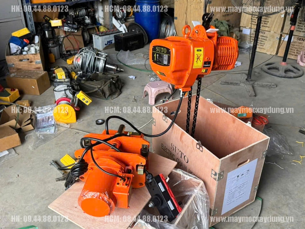 Pa lăng xích điện di chuyển 1 tấn 6m HHBB01-02 380V
