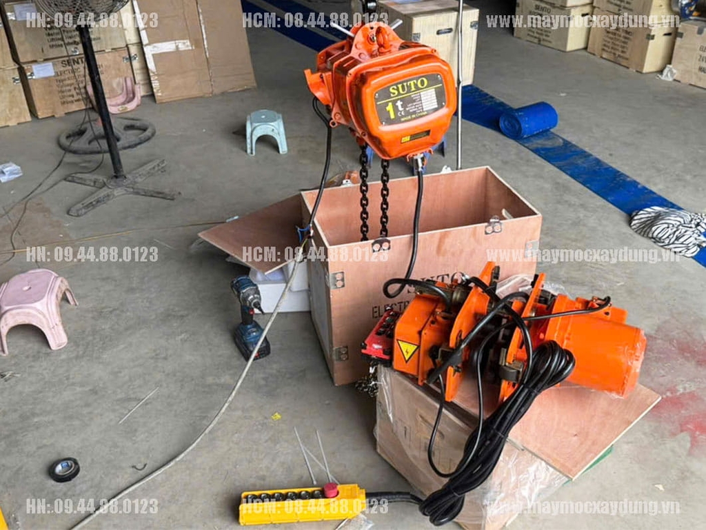 Pa lăng xích điện di chuyển 1 tấn 6m HHBB01-01 380V
