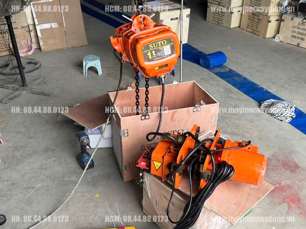 Pa lăng xích điện di chuyển 1 tấn 6m HHBB01-02 380V