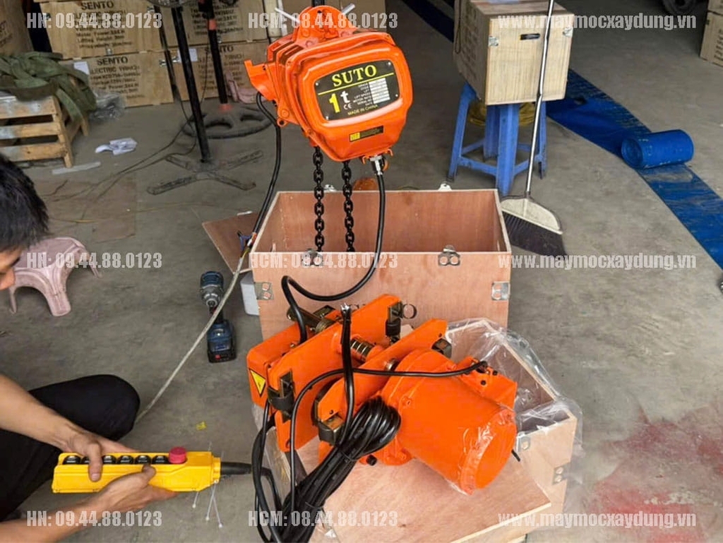 Pa lăng xích điện di chuyển 1 tấn 6m HHBB01-02 380V