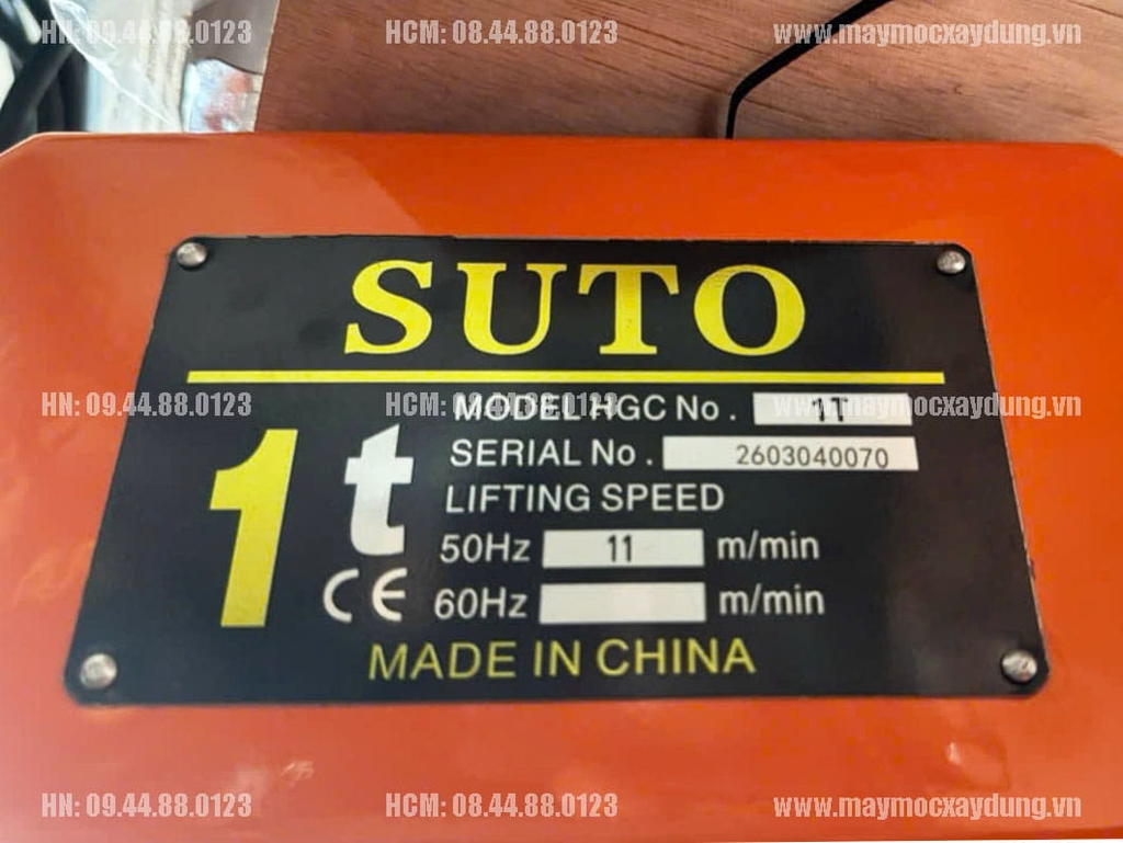 Pa lăng xích điện di chuyển 1 tấn 6m HHBB01-01 380V