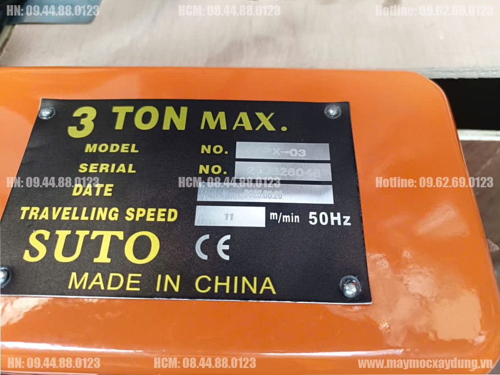 Pa lăng xích điện cố định 3 tấn 6m HHBB03-02 380V